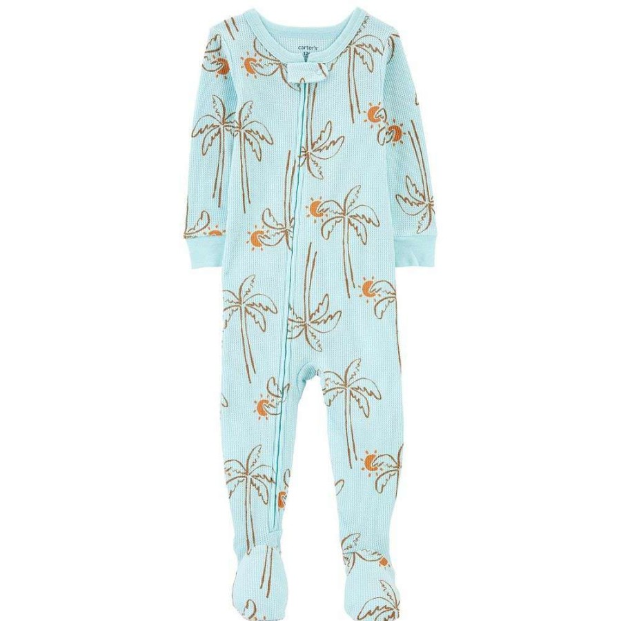 Sleepwear * | Carter'S Baby Boy Carter'S Palm Trees Thermal One-Piece Footed Pajamas