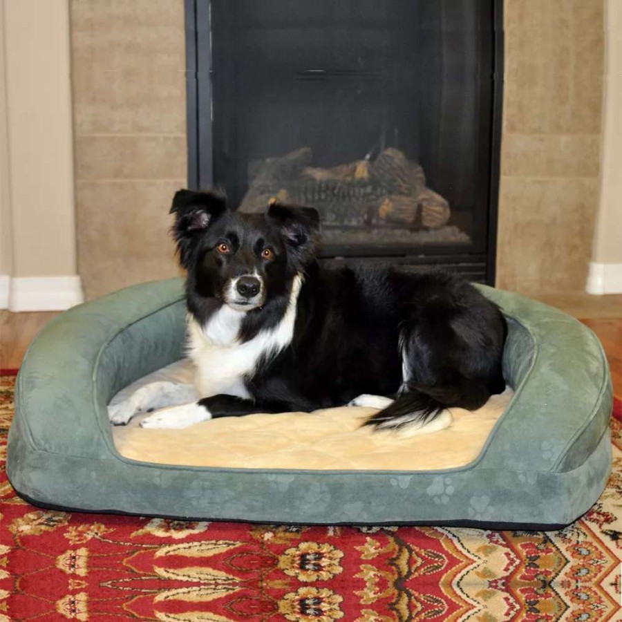 Dog * | K&H Pet Deluxe Ortho Sleeper Oval Pet Bed 40 X 33 Green