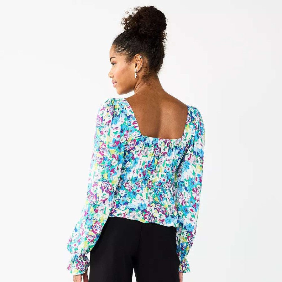 Shirts & Blouses * | Juniors' So Squareneck Peplum Blouse