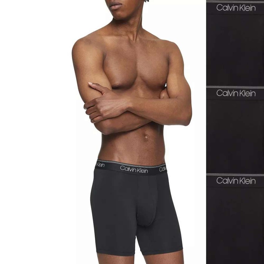 Underwear * | Men'S Calvin Klein Micro-Stretch 3-Pack Long Boxer Brief