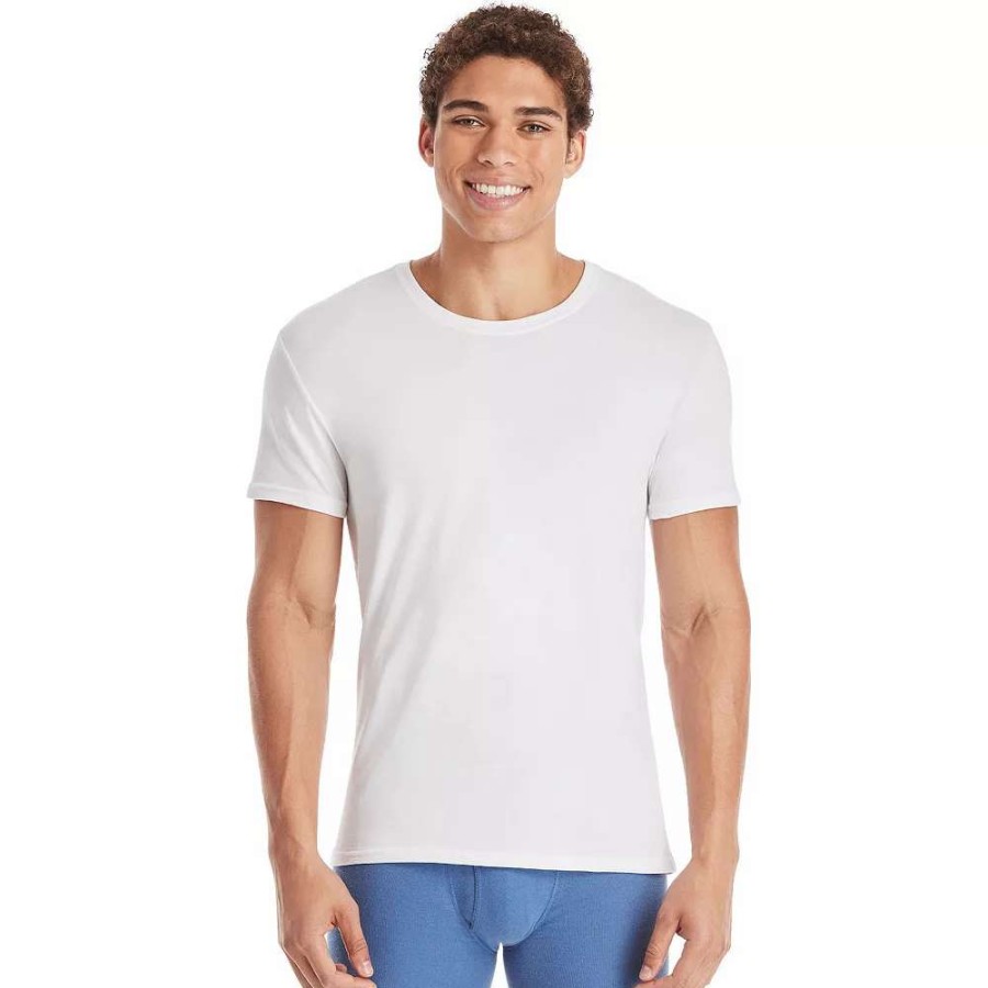 Underwear * | Men'S Hanes Ultimate Comfortsoft Freshiq 6+1 Pack Tees