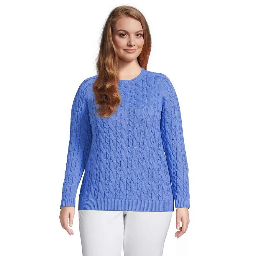 Sweaters * | Plus Size Lands' End Drifter Cable-Knit Sweater