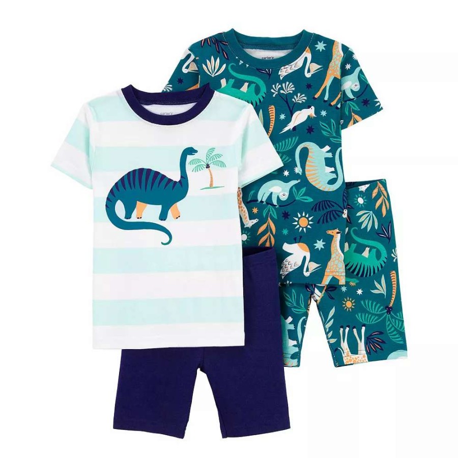 Sleepwear * | Carter'S Toddler Boy Carter'S 4-Piece Dinosaurs Pajama Set