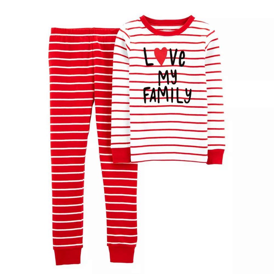 Sleepwear * | Carter'S Girls 4-14 Carter'S Family Love Top & Bottoms Pajama Set