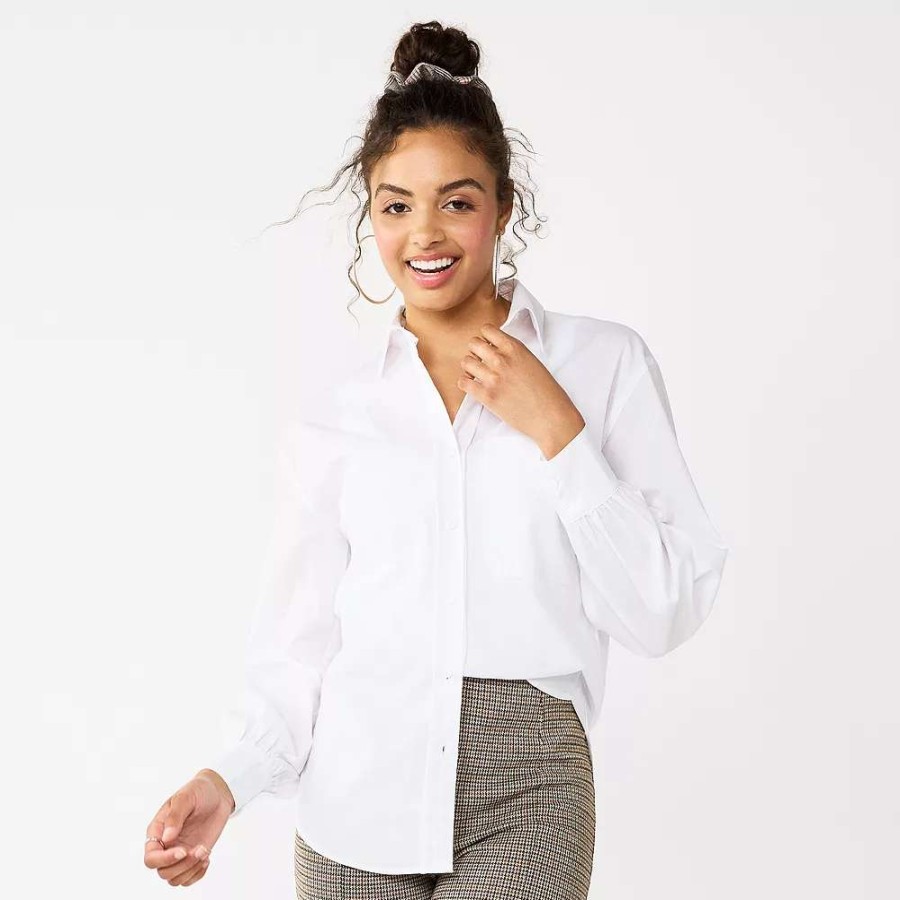 Shirts & Blouses * | Juniors' So Oversized Button-Up Shirt