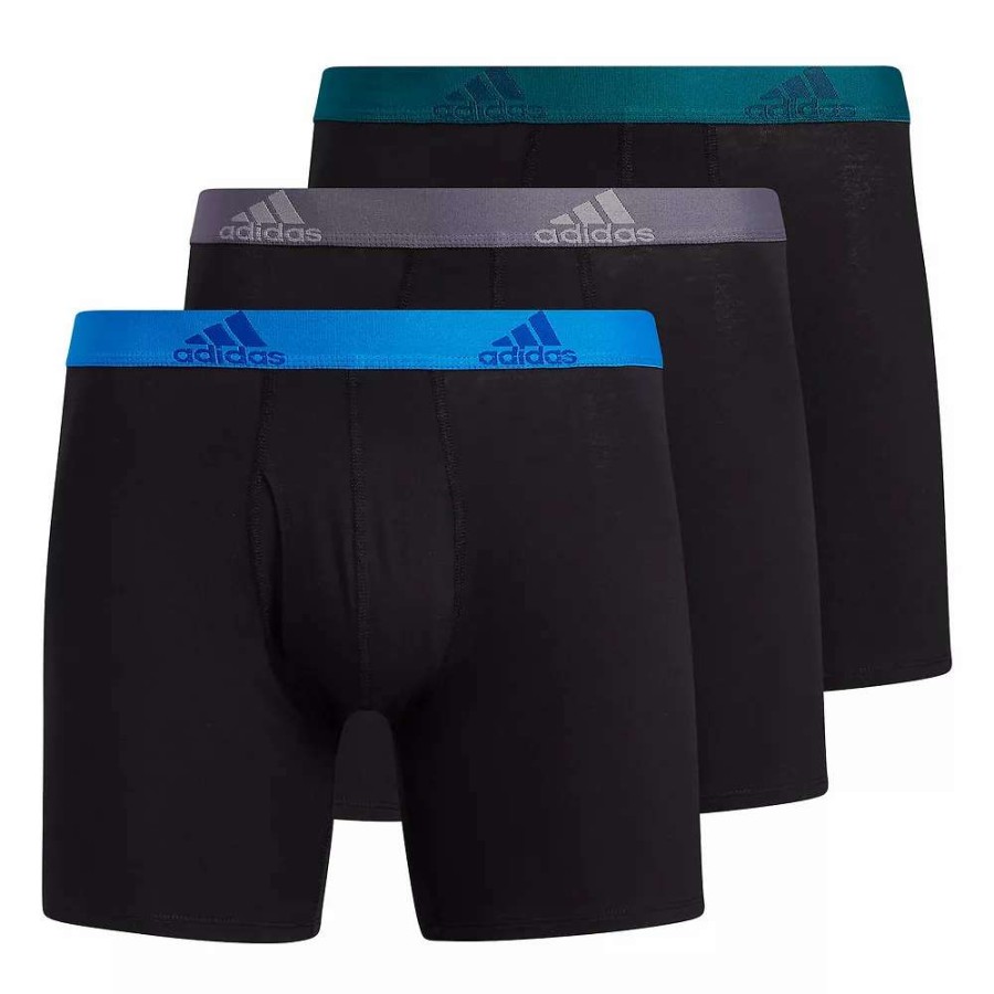 Underwear * | Men'S Adidas 3-Pack Cotton Stretch Boxer Briefs