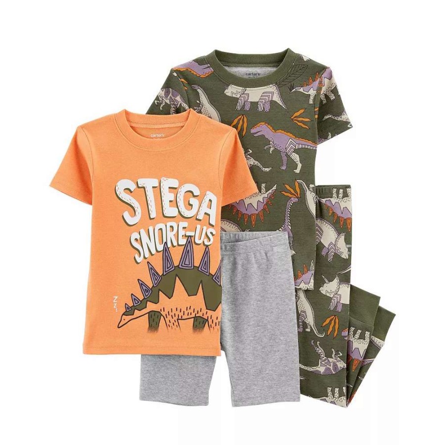 Sleepwear * | Carter'S Toddler Boy Carter'S 4-Piece Dinosaur Pajama Set