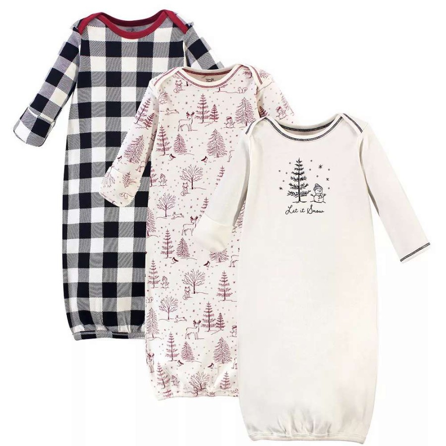 Sleepwear * | Touched By Nature Baby Organic Cotton Long-Sleeve Gowns 3Pk, Winter Woodland