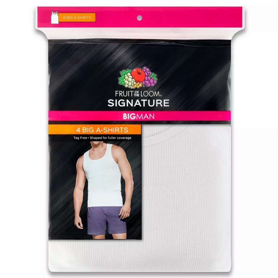 Underwear * | Big & Tall Fruit Of The Loom Signature 4-Pack A-Shirts