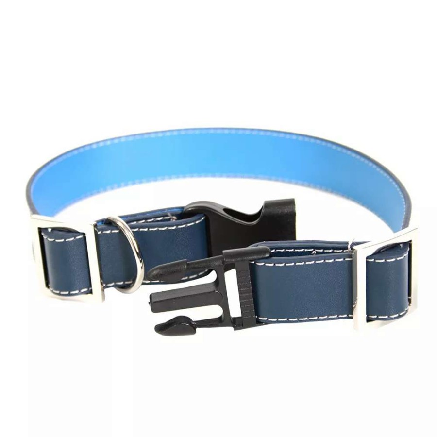 Dog * | Royce Leather Small / Medium Dog Collar Blue