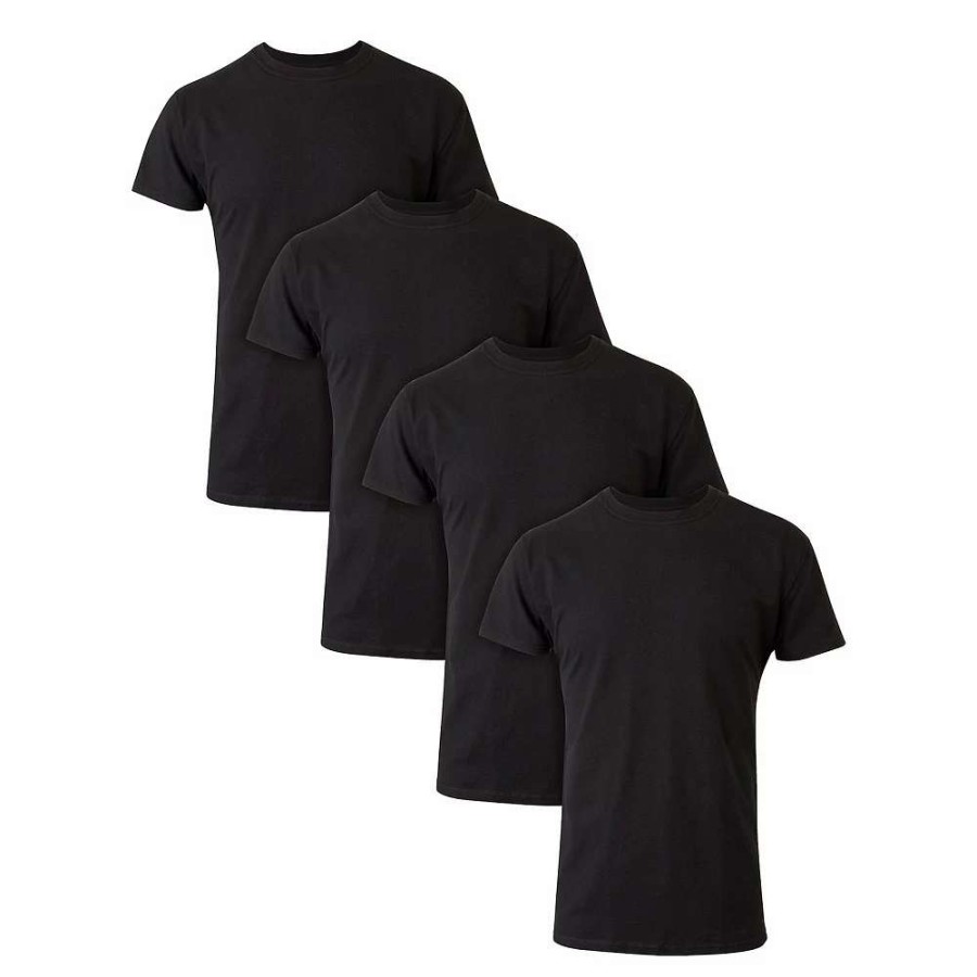 Underwear * | Big & Tall Hanes Ultimate Cool Comfort Freshiq Crewneck T-Shirt 4-Pack