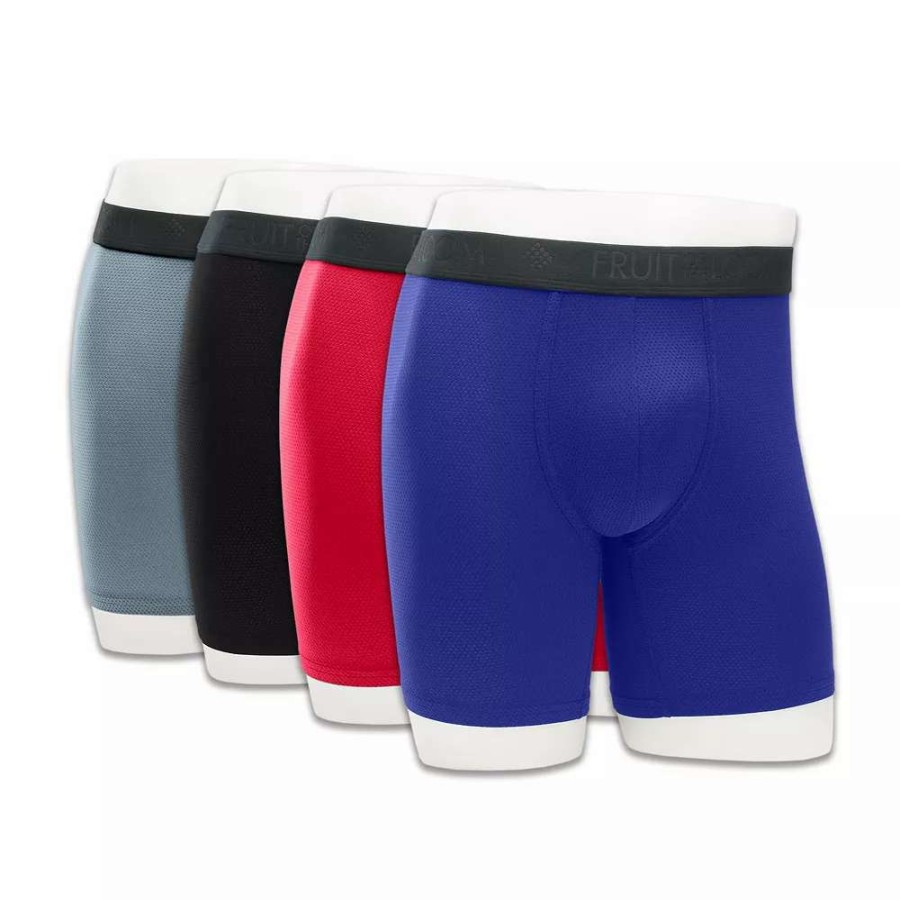 Underwear * | Men'S Fruit Of The Loom Breathable Micro-Mesh 4-Pack Boxer Briefs