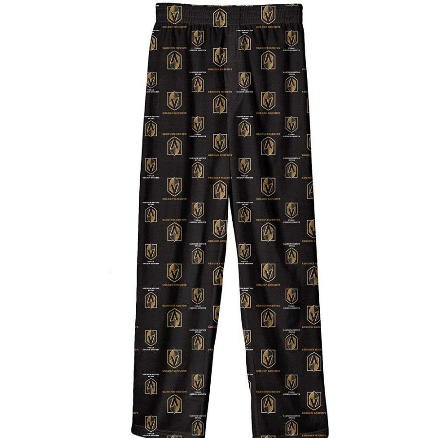 Sleepwear * | Preschool Black Vegas Golden Knights Team Logo Printed Pajama Pants