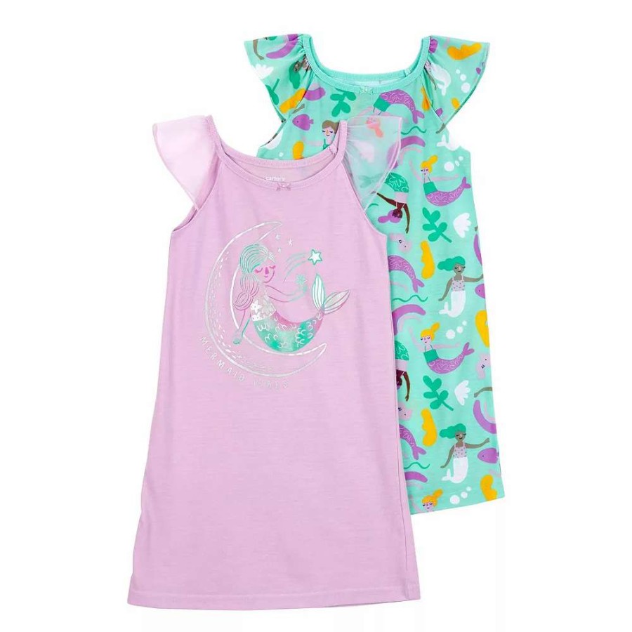 Sleepwear * | Carter'S Girls 4-14 Carter'S 2-Pack Mermaid Night Gowns