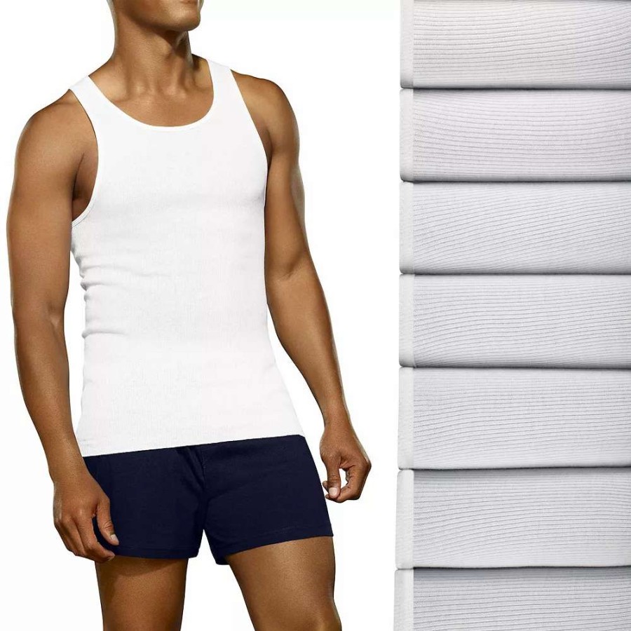 Underwear * | Men'S Fruit Of The Loom Signature 7-Pack White A-Shirt