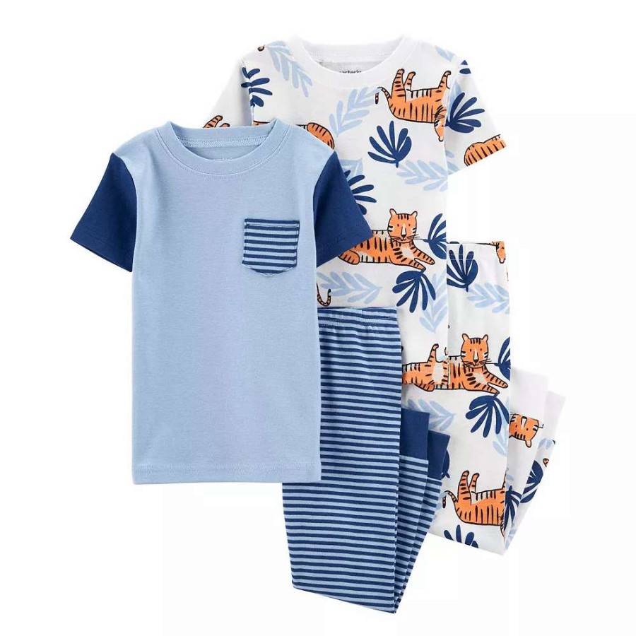 Sleepwear * | Carter'S Toddler Carter'S 4-Piece Palm Trees Pajama Set