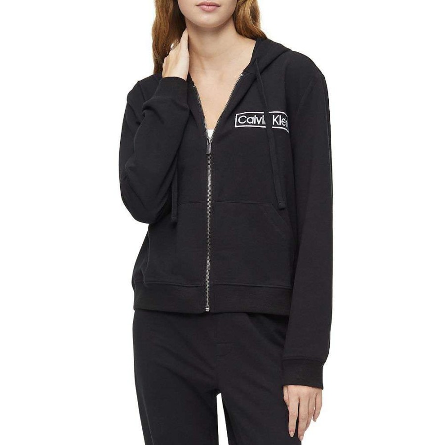 Sleepwear * | Women'S Calvin Klein Ck Reimagined Heritage Lounge Long Sleeve Hoodie