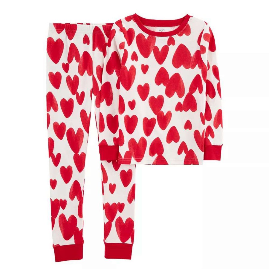 Sleepwear * | Carter'S Girls 4-14 Carter'S Valentine'S Day Top & Bottoms Pajama Set