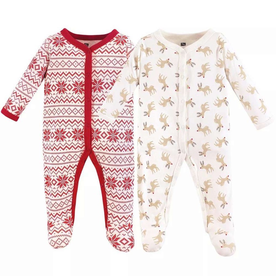 Sleepwear * | Hudson Baby Baby Cotton Snap Sleep And Play 2Pk, Reindeer