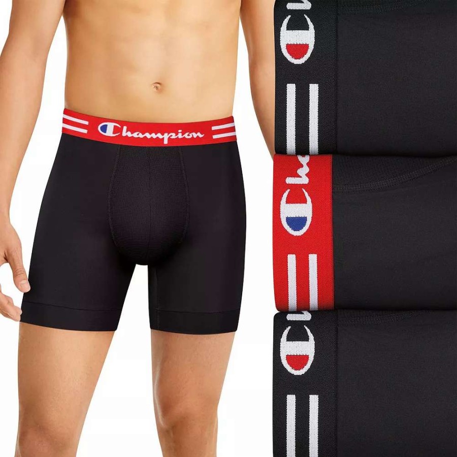 Underwear * | Men'S Champion 3-Pack Performance Boxer Brief