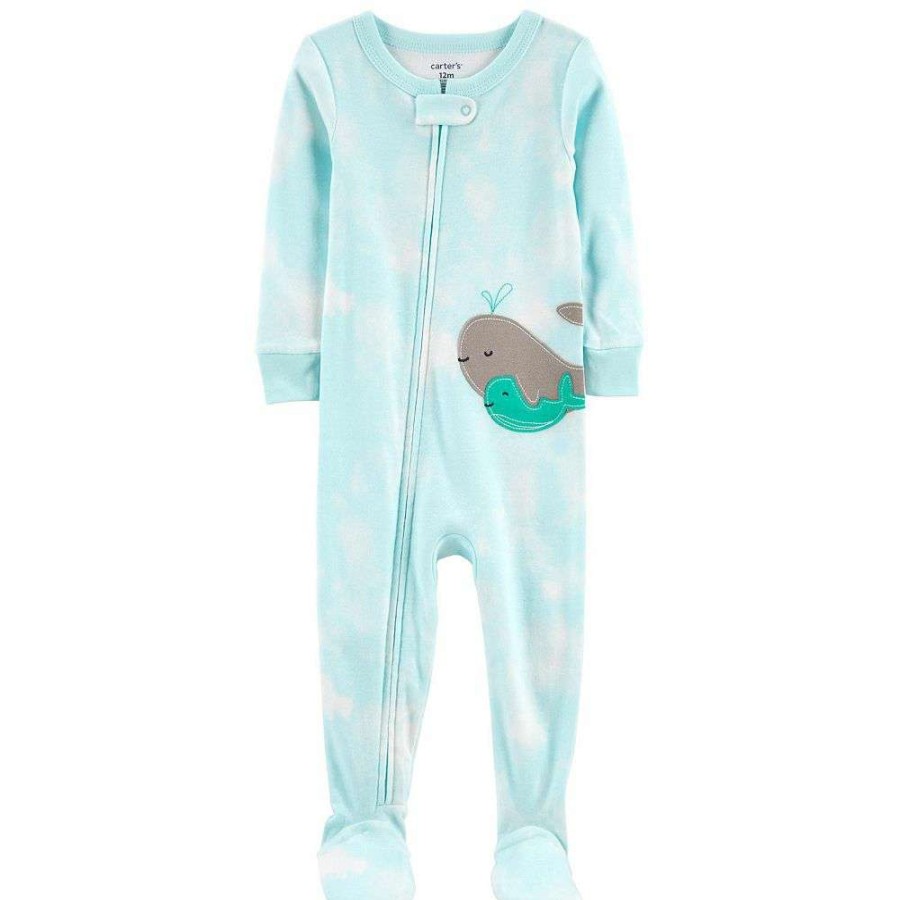 Sleepwear * | Carter'S Baby Boy Carter'S Whale One-Piece Footed Pajamas