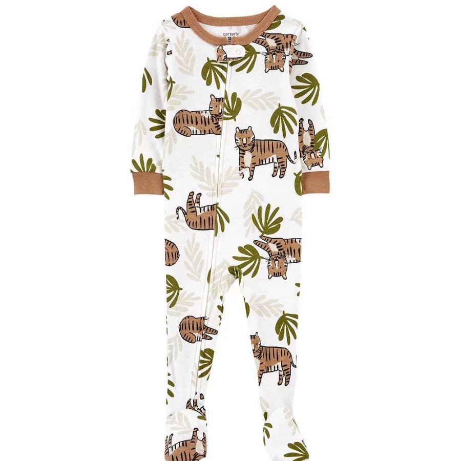 Sleepwear * | Carter'S Baby Boy Carter'S Tiger One-Piece Footed Pajamas