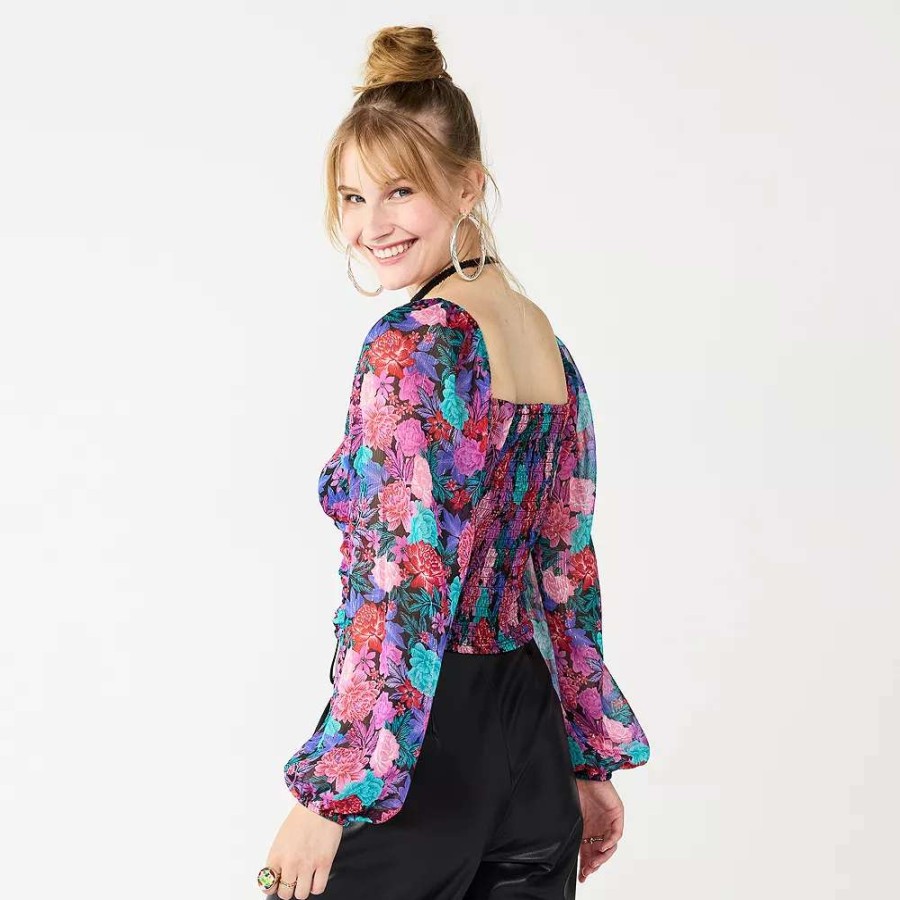 Shirts & Blouses * | Juniors' So Cropped Ruched Front Top