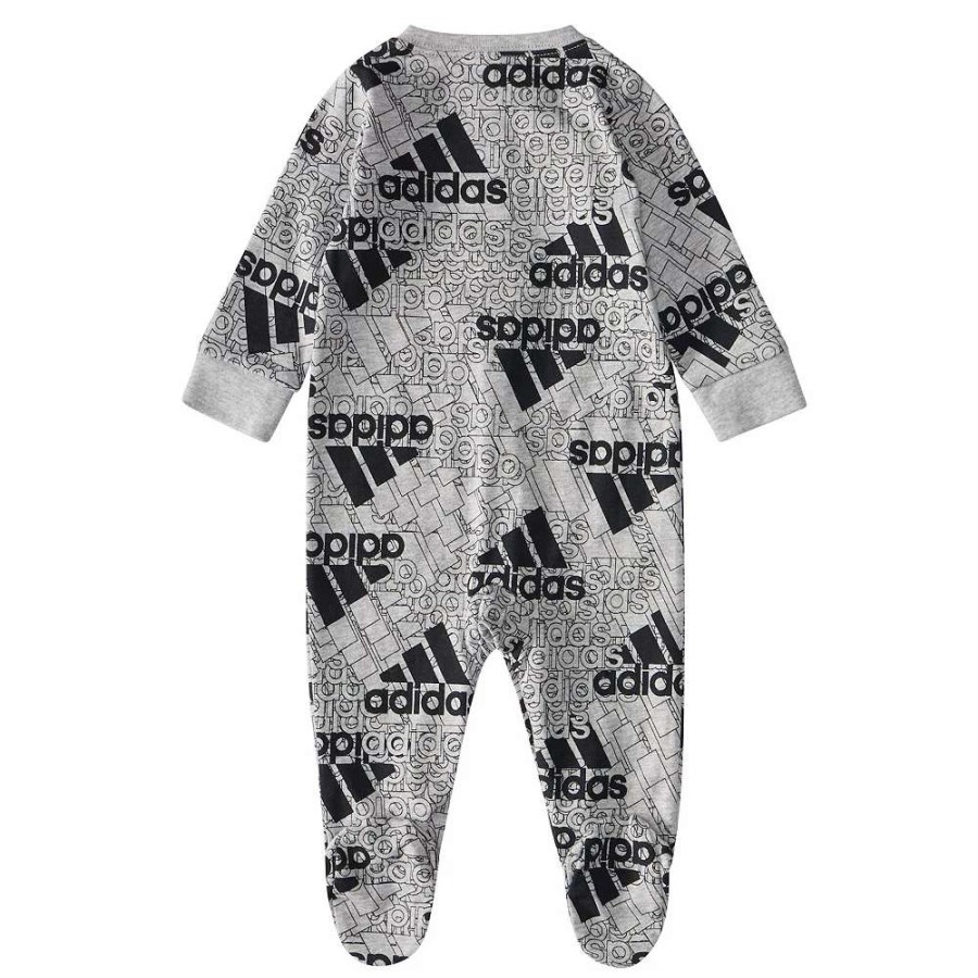 Sleepwear * | Baby Adidas Logos Zip Sleep & Play