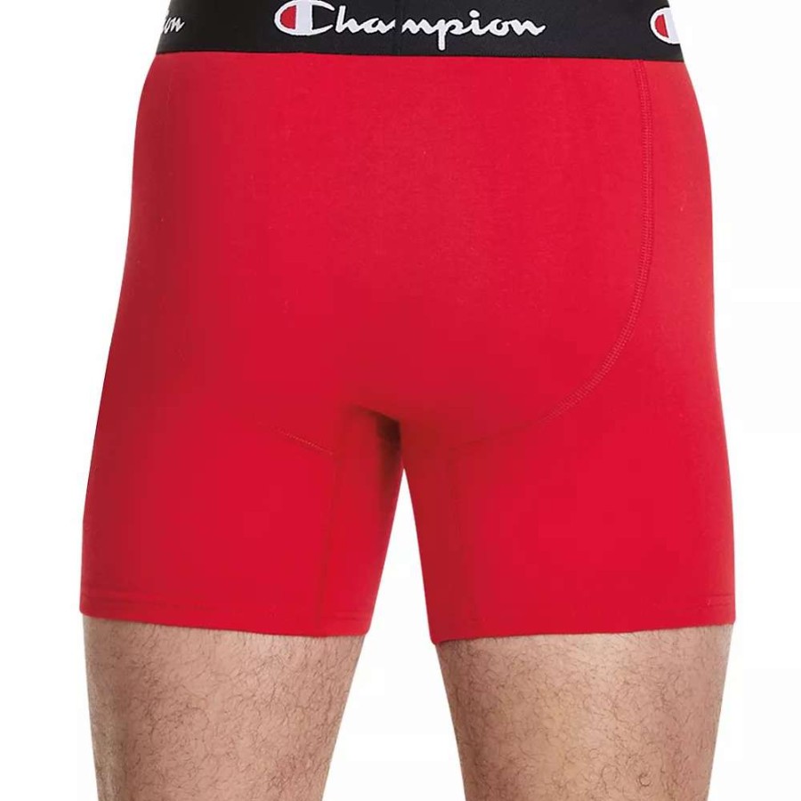 Underwear * | Men'S Champion 3-Pack Cotton Stretch Boxer Briefs