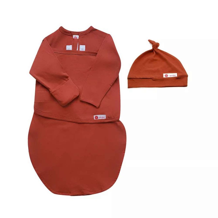 Sleepwear * | Embe Infant Hat And Long Sleeve Swaddle Sack Bundle