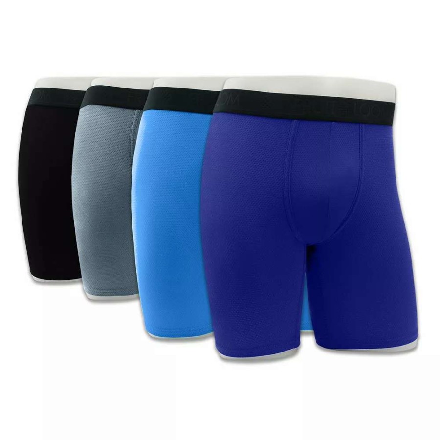 Underwear * | Men'S Fruit Of The Loom 4-Pack Breathable 4-Way Stretch Micro-Mesh Long-Leg Boxer Briefs